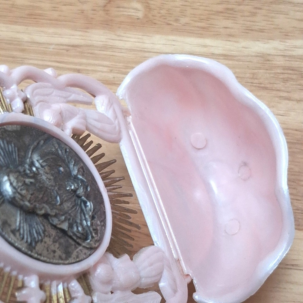 Unbranded Made in Italy Holy Water Font Pink Sacred Heart Jesus Angel Plastic - Picture 7 of 16
